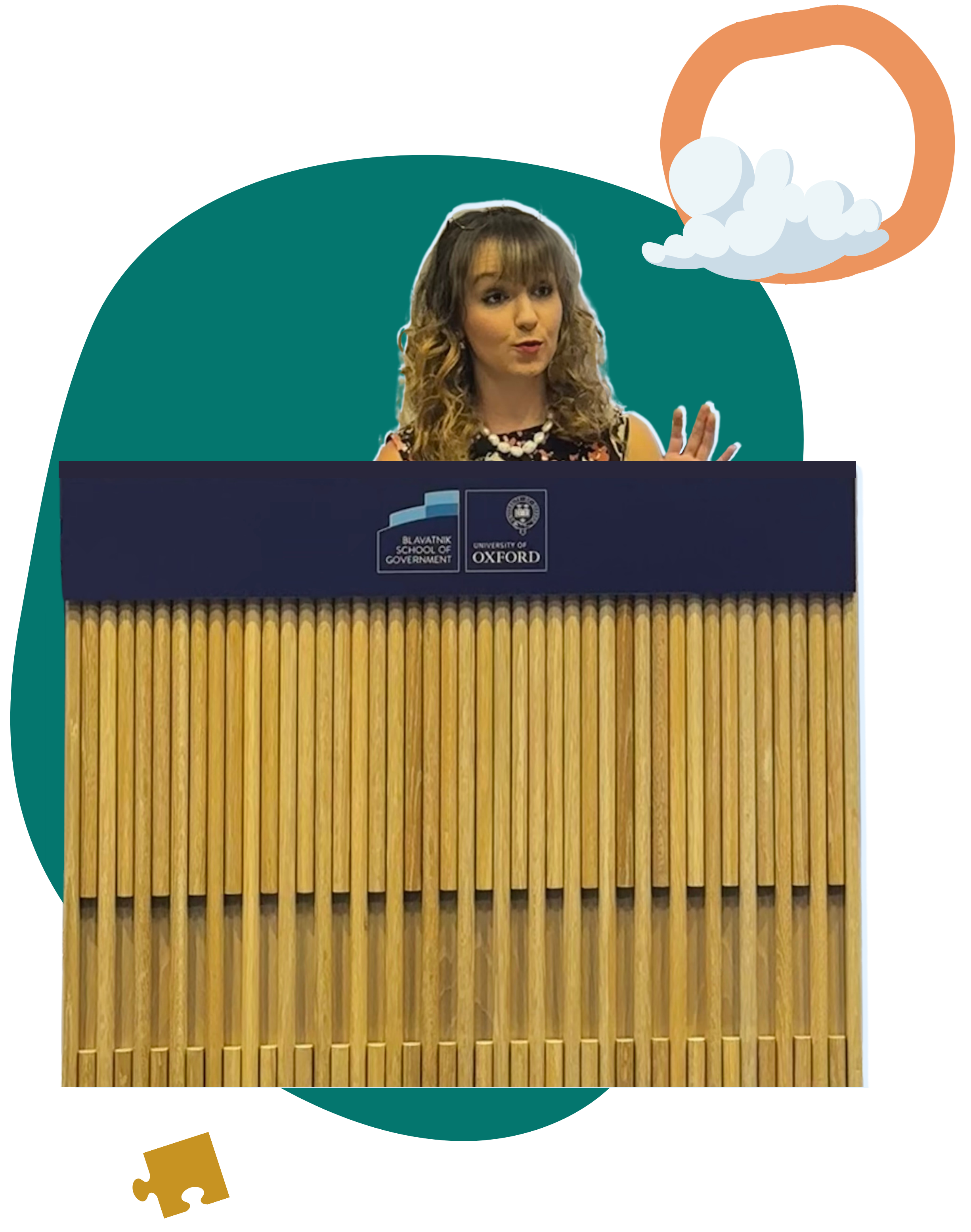 Patchwork Hub's founder Beth delivering Oxford University's Annual Disability Lecture.